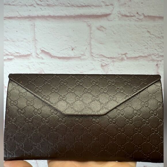 Gucci Micro Guccissima Brown Leather Sunglass Case Holder - Picture 1 of 8